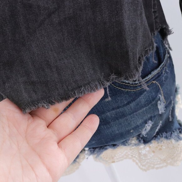 Madewell | Black Long Sleeve Button Down Medium Raw Hem - Picture 4 of 6